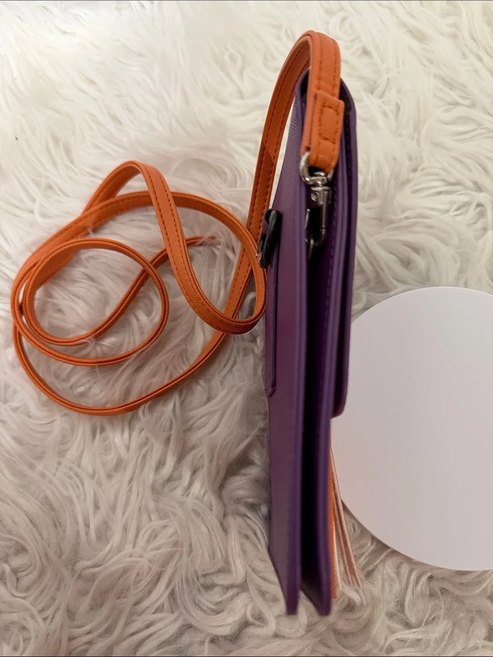 HARPER Crossbody Bag/Phone Pouch in Purple and Orange- Lightweight Tassel